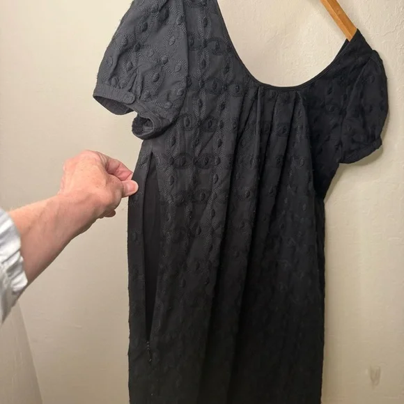 JUICY COUTURE Embroidered Shift Dress Black 100% Cotton A-Line Scoop Neck Size 6 - Picture 13 of 15